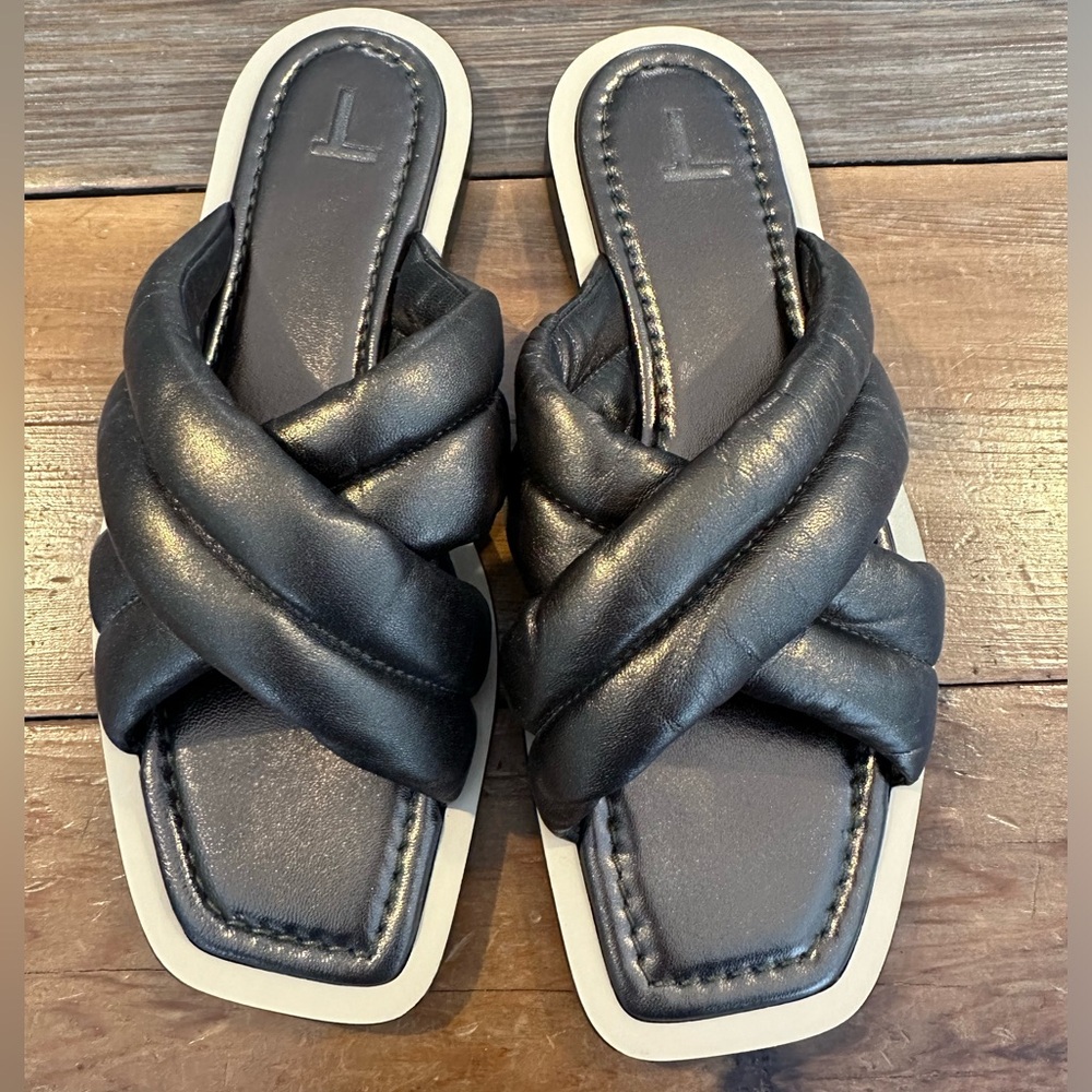 Women’s Black Braided Slide Sandals